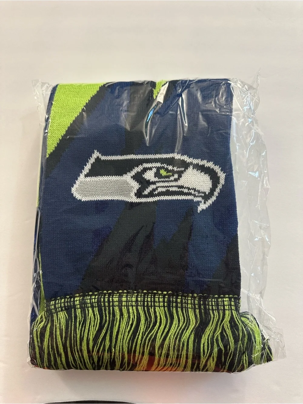 New Seattle Seahawks Navy and Lime Knit Team Scarf - Official NFL Style